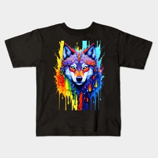 The Vibrant Wolf Spirit Kids T-Shirt